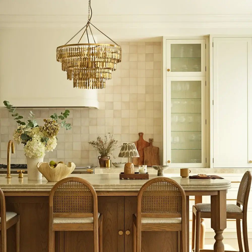 Pooky Nesma Chandelier in antique brass