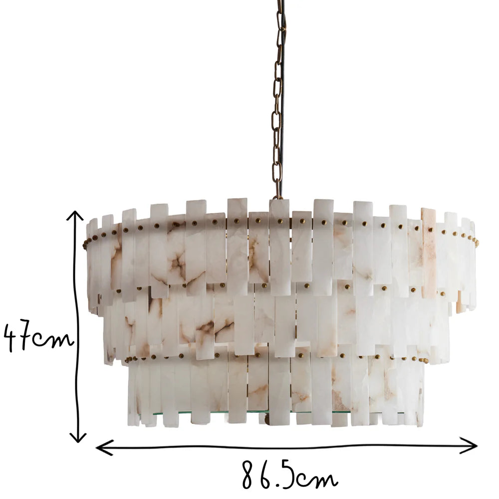 Pooky Octavious Chandelier in Alabaster