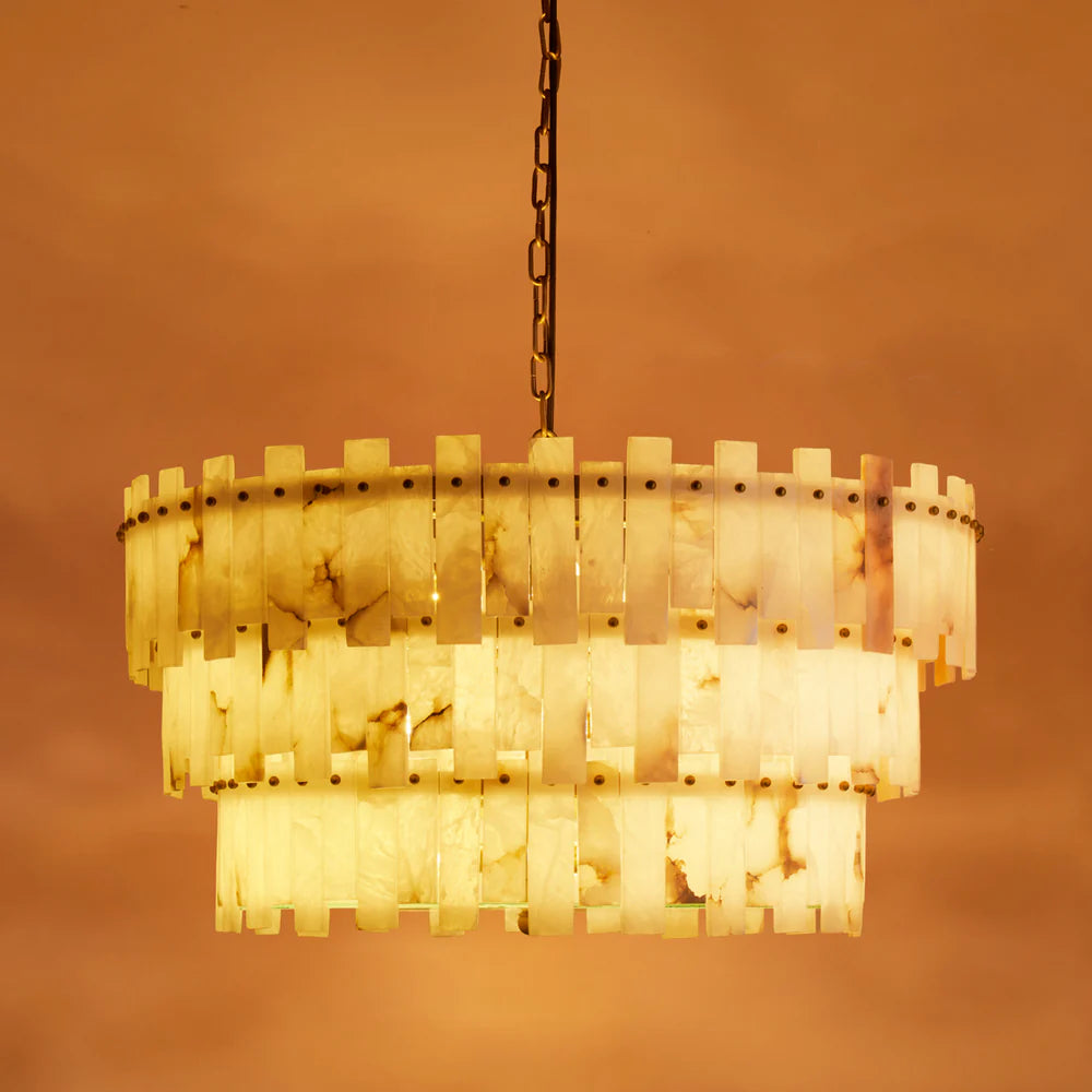 Pooky Octavious Chandelier in Alabaster