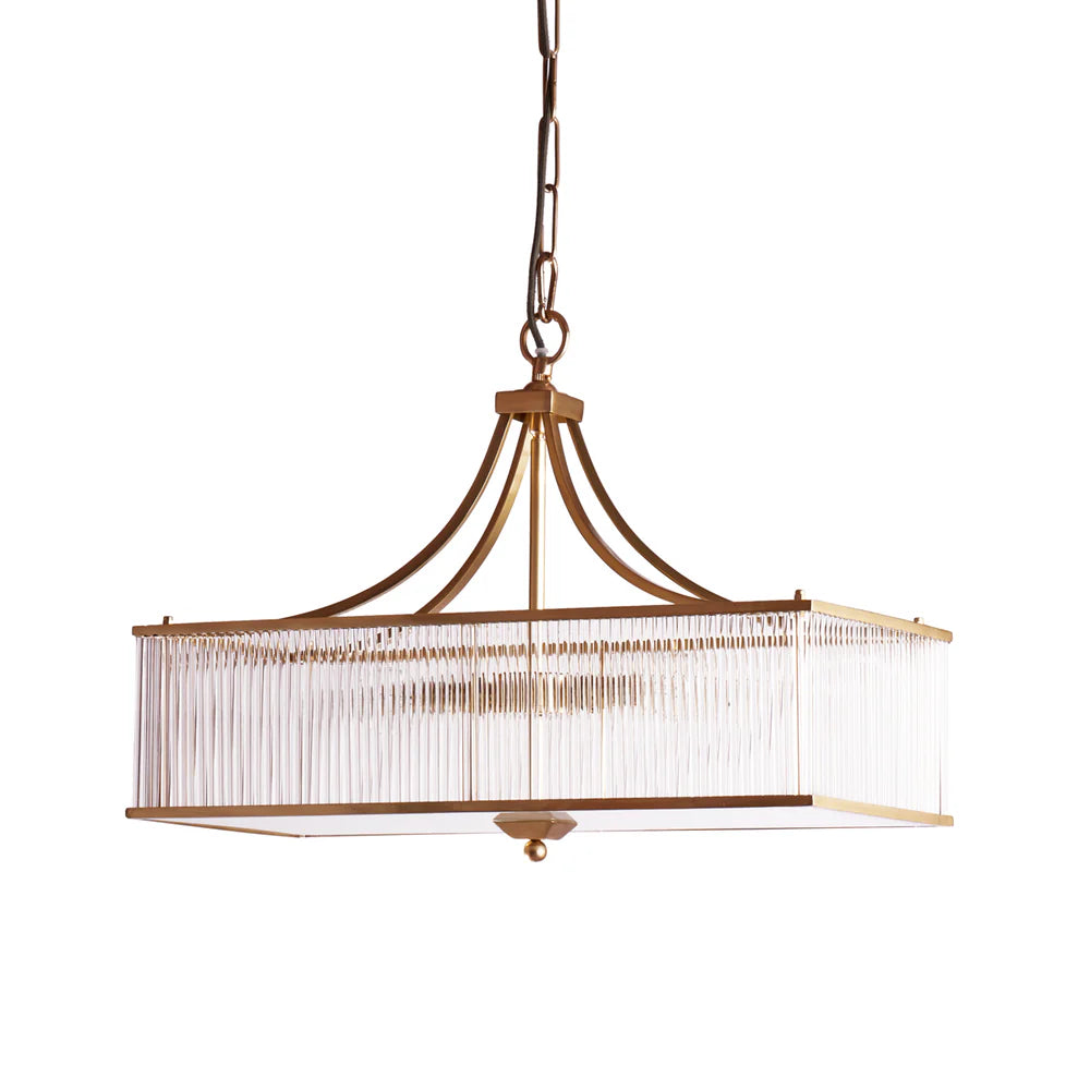 Pooky Smaller Odin Chandelier in Brass with Glass Rods