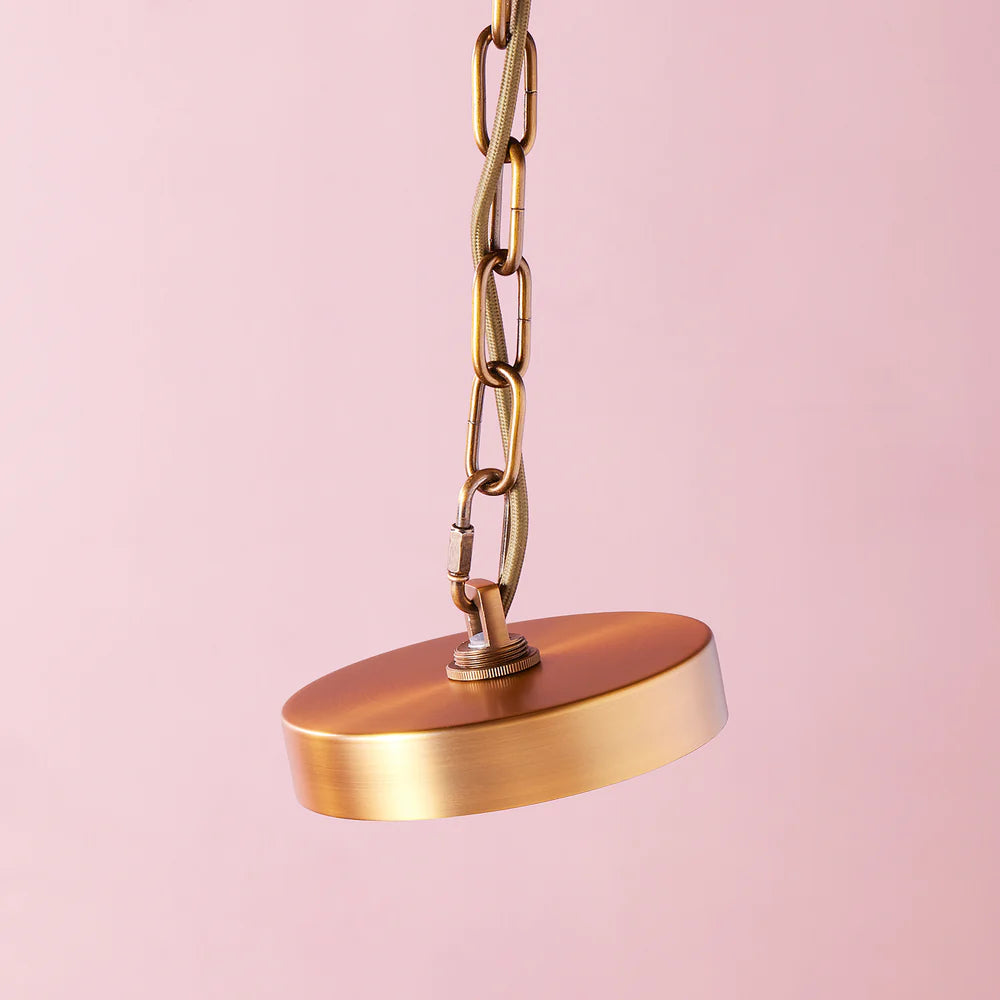 Pooky Regular Oldfield Chandelier in Pink Glass