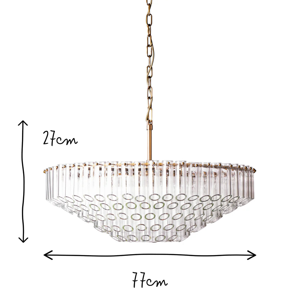 Pooky Larger Oldfield Chandelier in Clear Glass