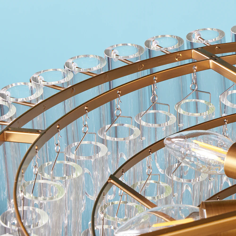 Pooky Larger Oldfield Chandelier in Clear Glass