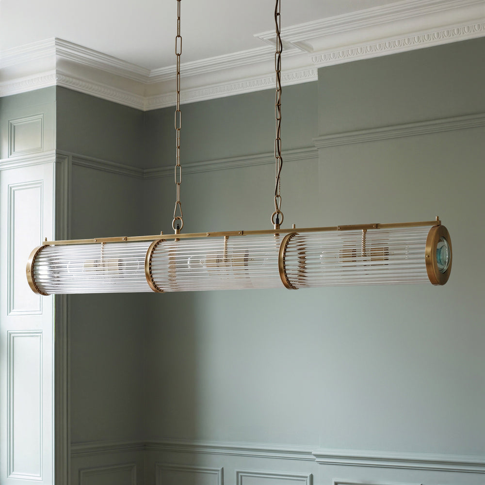 Pooky - Rodyssey Chandelier in Brass - Glass Rods