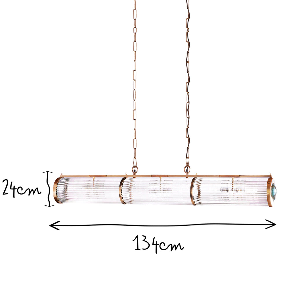 Pooky - Rodyssey Chandelier in Brass - Glass Rods