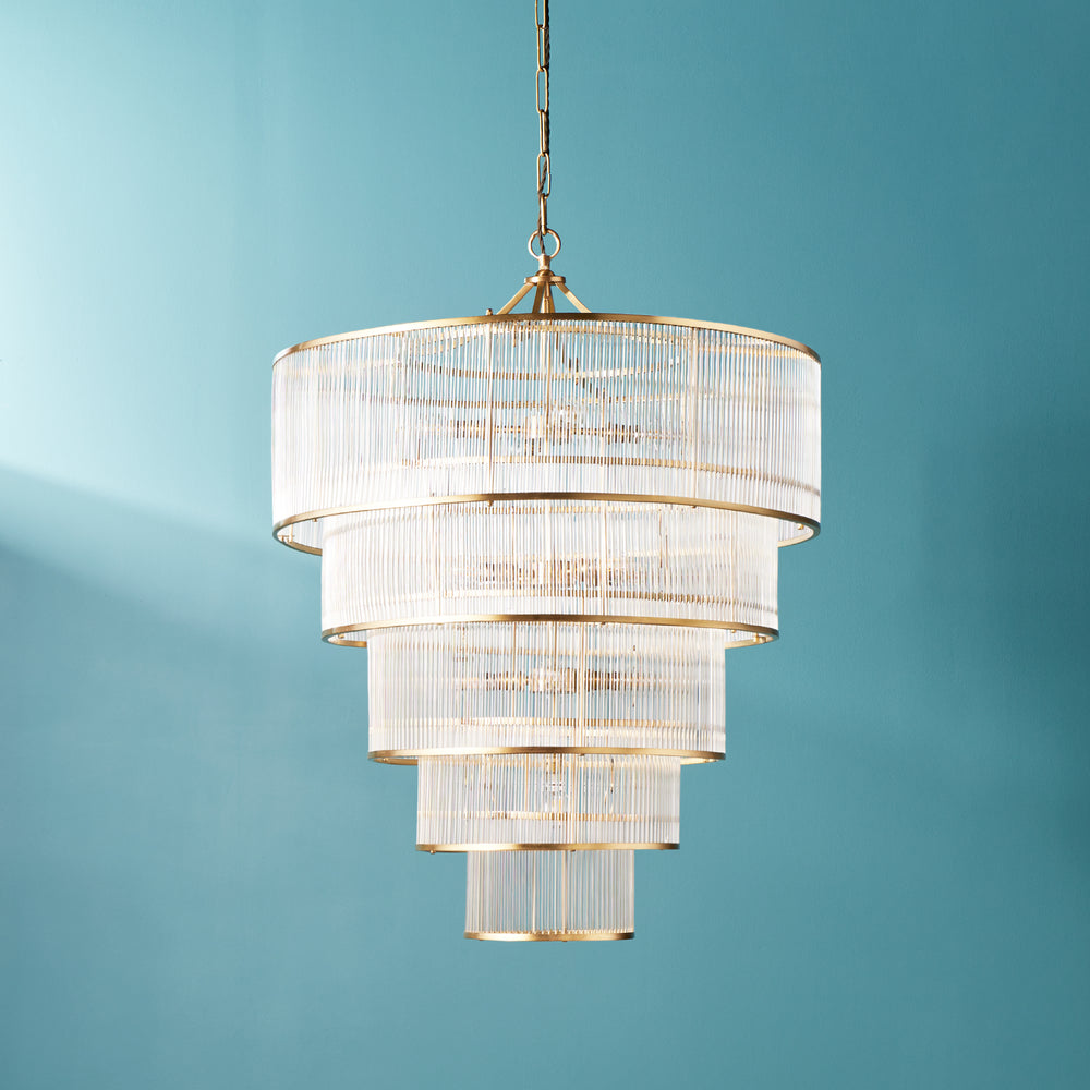 Pooky - Rodaximus Chandelier in Brass - Glass