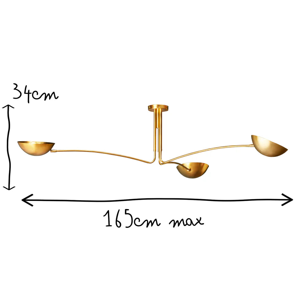 Pooky Scoop Chandelier in Brass