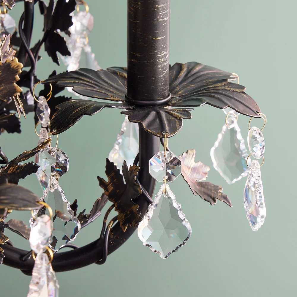 Pooky Sycamore Chandelier in bronze with crystals