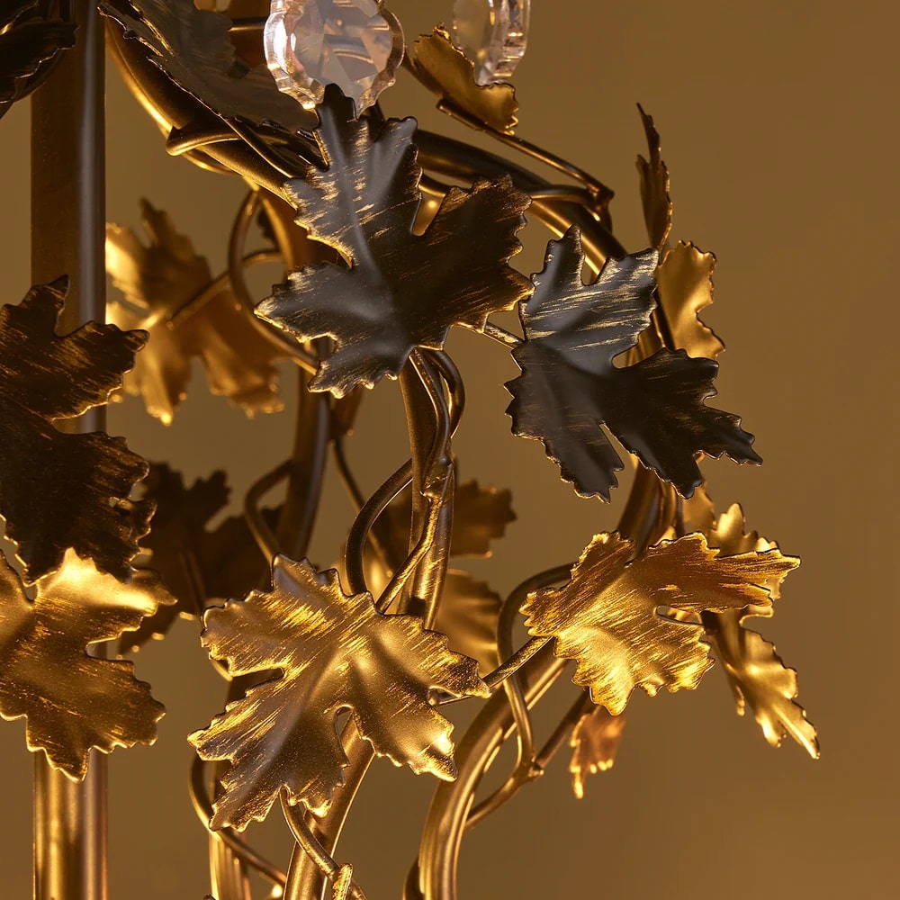 Pooky Sycamore Chandelier in bronze with crystals