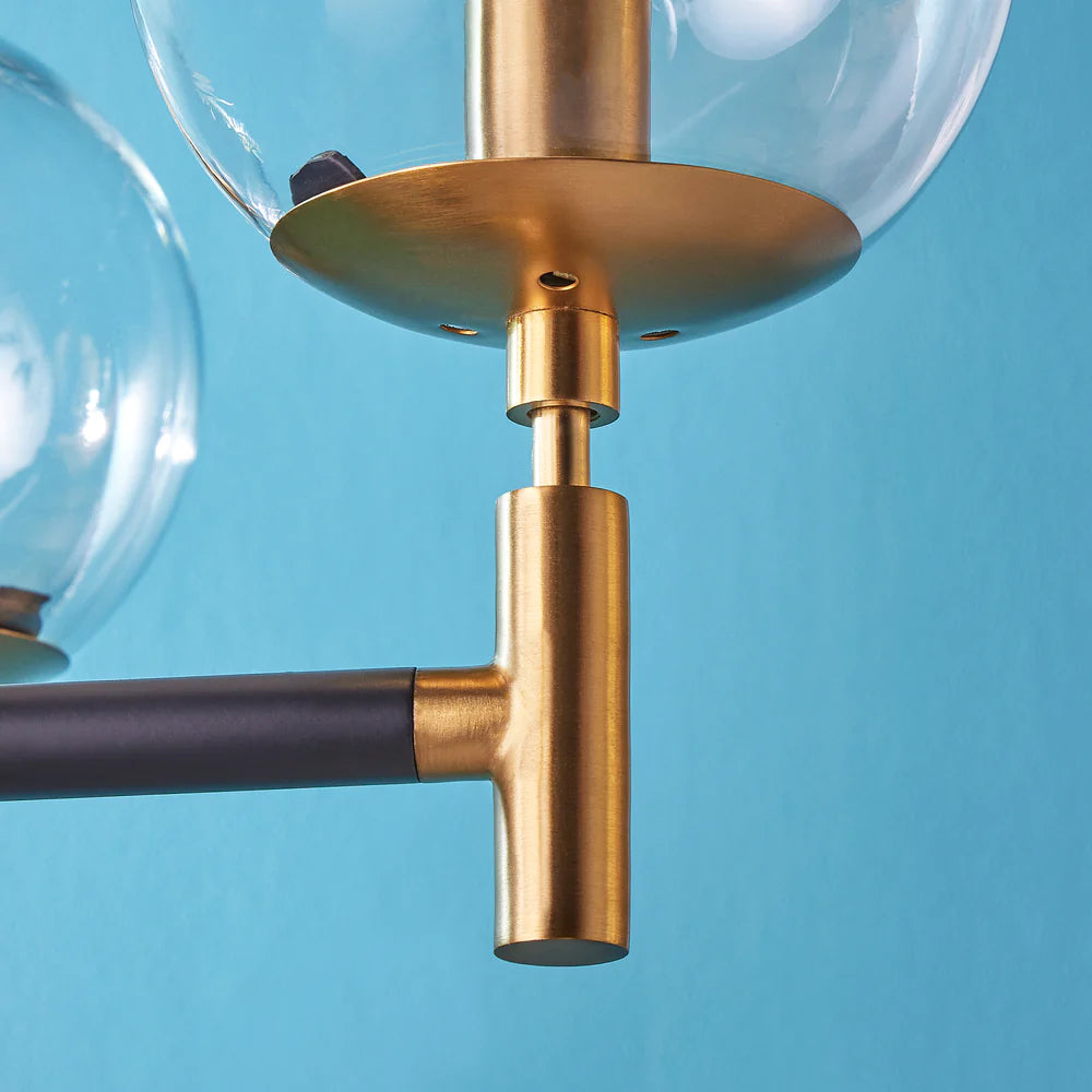 Pooky Tom Chandelier in black and brushed gold