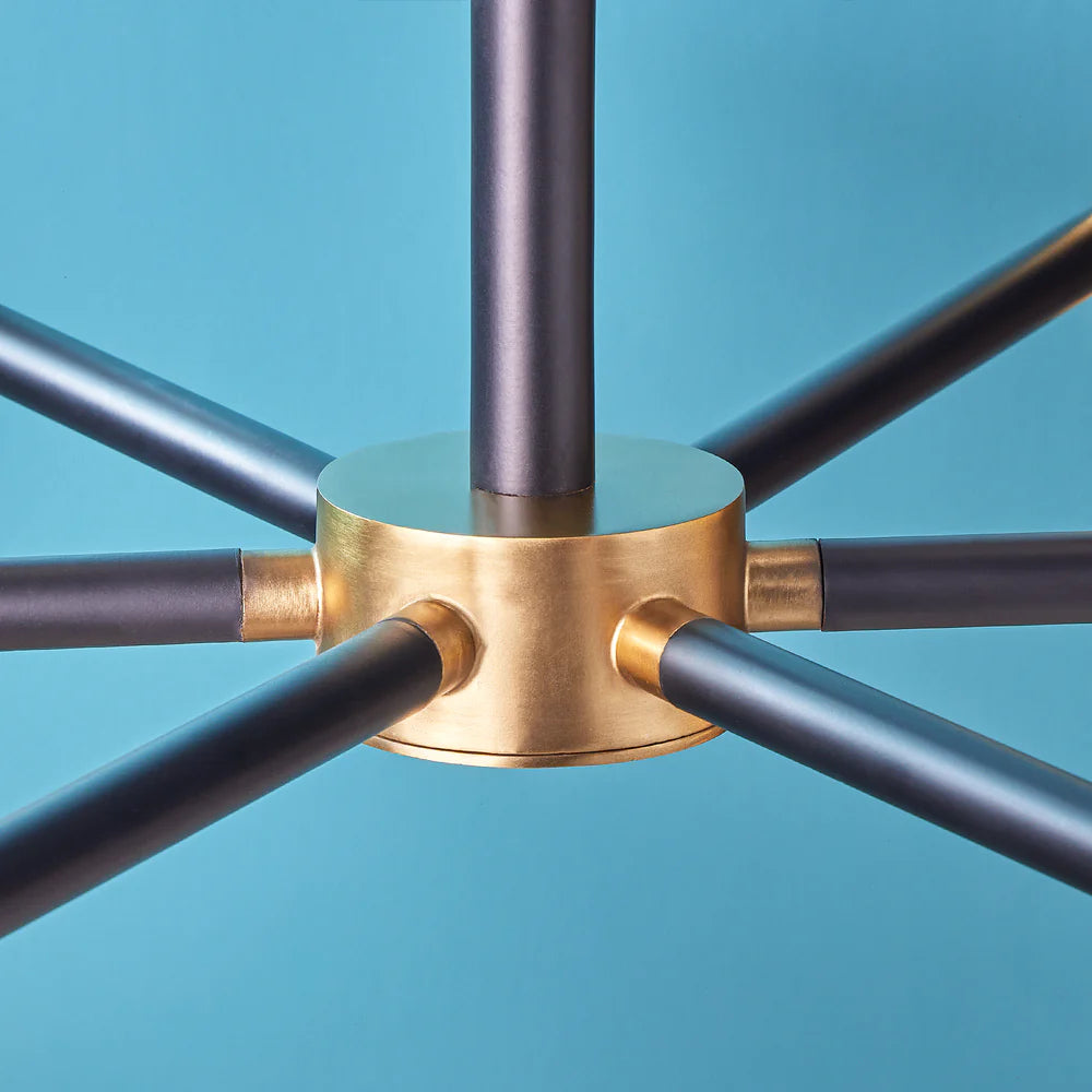 Pooky Tom Chandelier in black and brushed gold