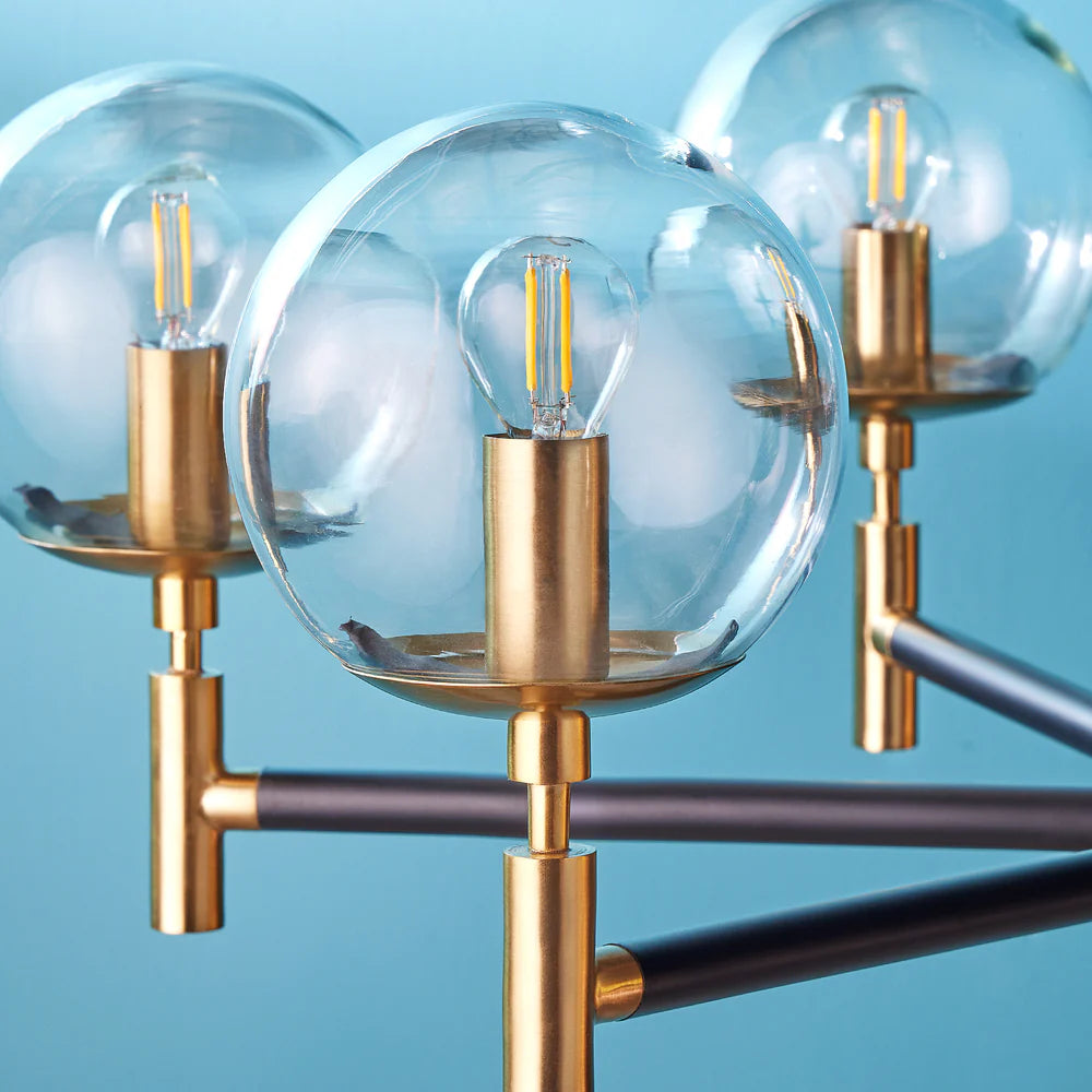 Pooky Tom Chandelier in black and brushed gold