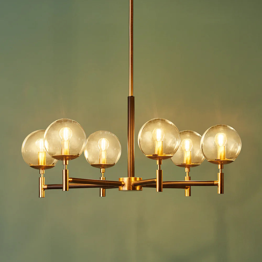 Pooky Tom Chandelier in black and brushed gold