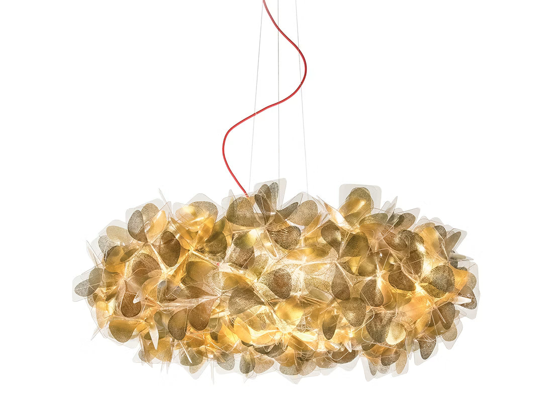 Slamp - Clizia Suspension Lamp - Large - Gold - Transparent Wire