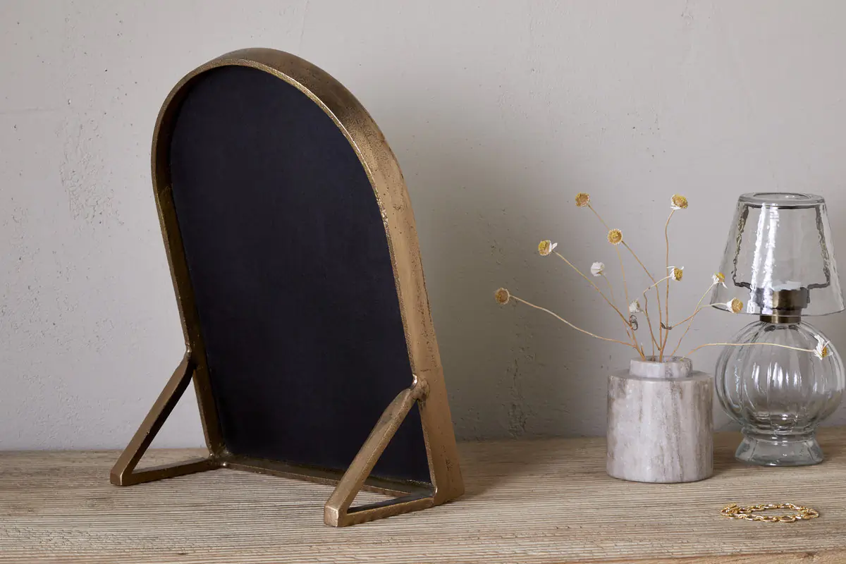 Nkuku - Cayce Cast Aluminum Vanity Mirror - Antique Brass