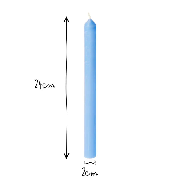 Pooky - Dusky Dinner Candle - French Blue - Pack of 6