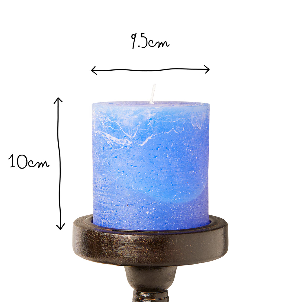 Pooky - Larger Ferris Pillar Candle - French Blue