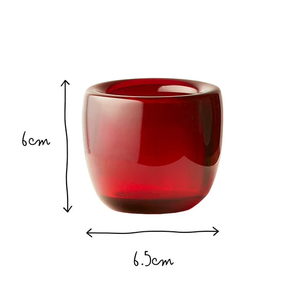 Pooky - Burly Tealight Holder - Ruby Glass