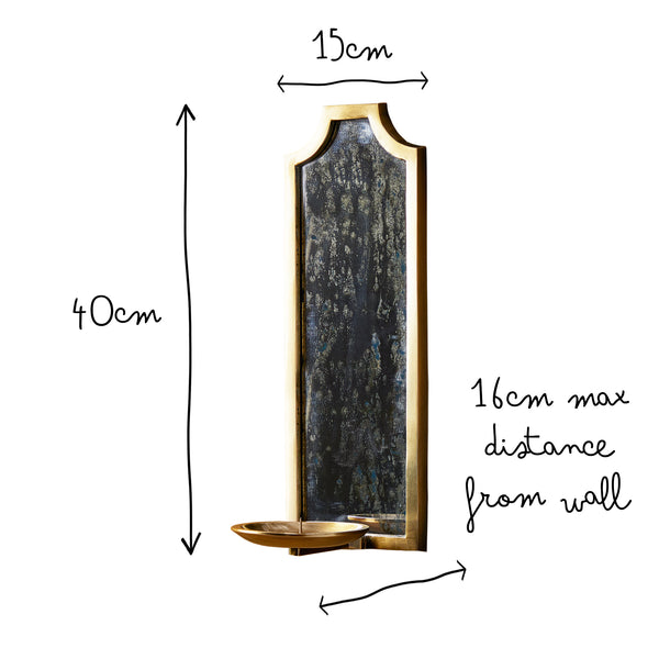 Pooky - Kite Wall Mounted Candle Holder - Antiqued Brass