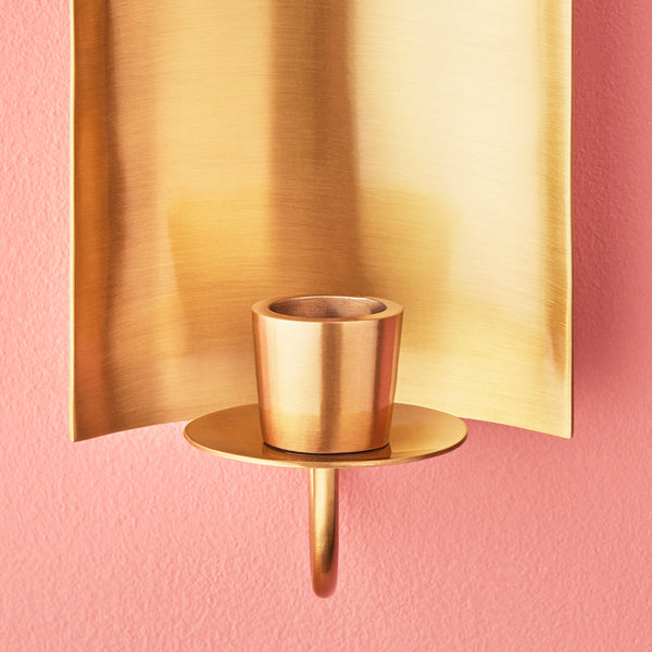 Pooky - Pitti Wall Mounted Candle Holder - Antiqued Brass