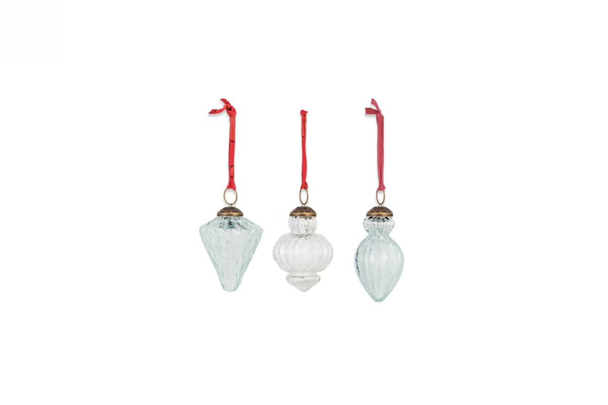 Nkuku - Calida Baubles - Clear Crackle (Set of 3)