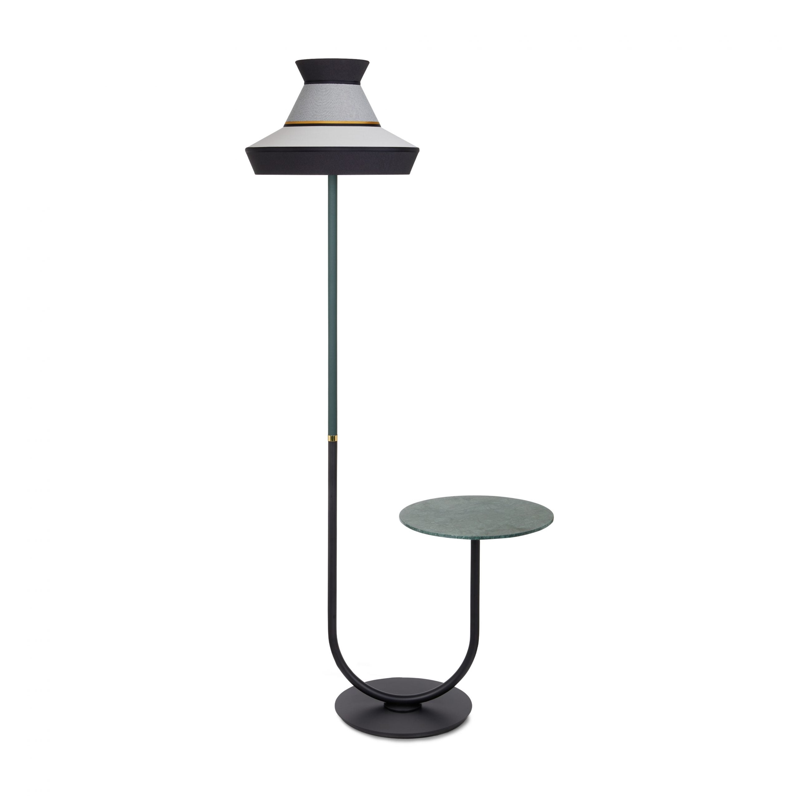 Contardi Lighting Calypso FL Floor Stand + Table Lamp - Guadaloupe - Reseda Green Lacquered - Sale & Pepe