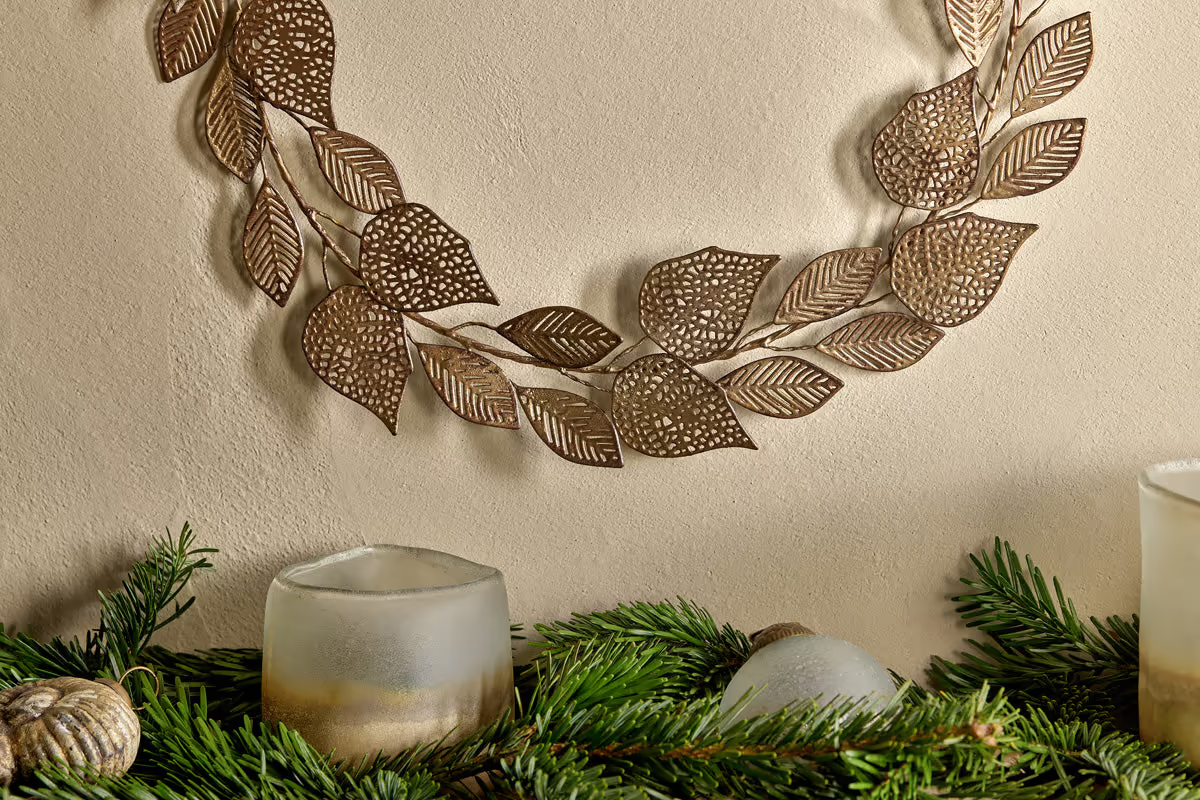 Nkuku - Charita Wreath - Antique Brass