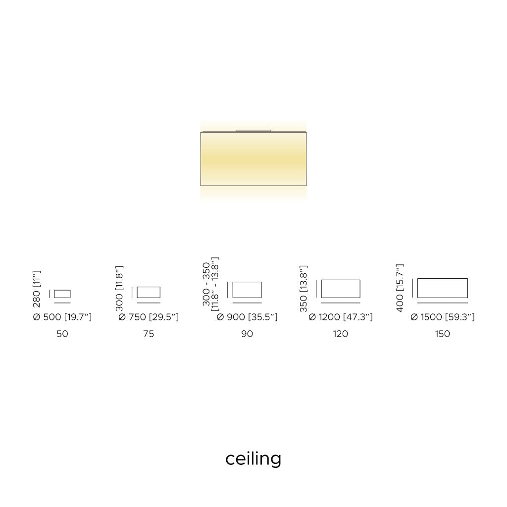 Contardi Lighting Circus PL Ceiling 150 Lamp - White Linen