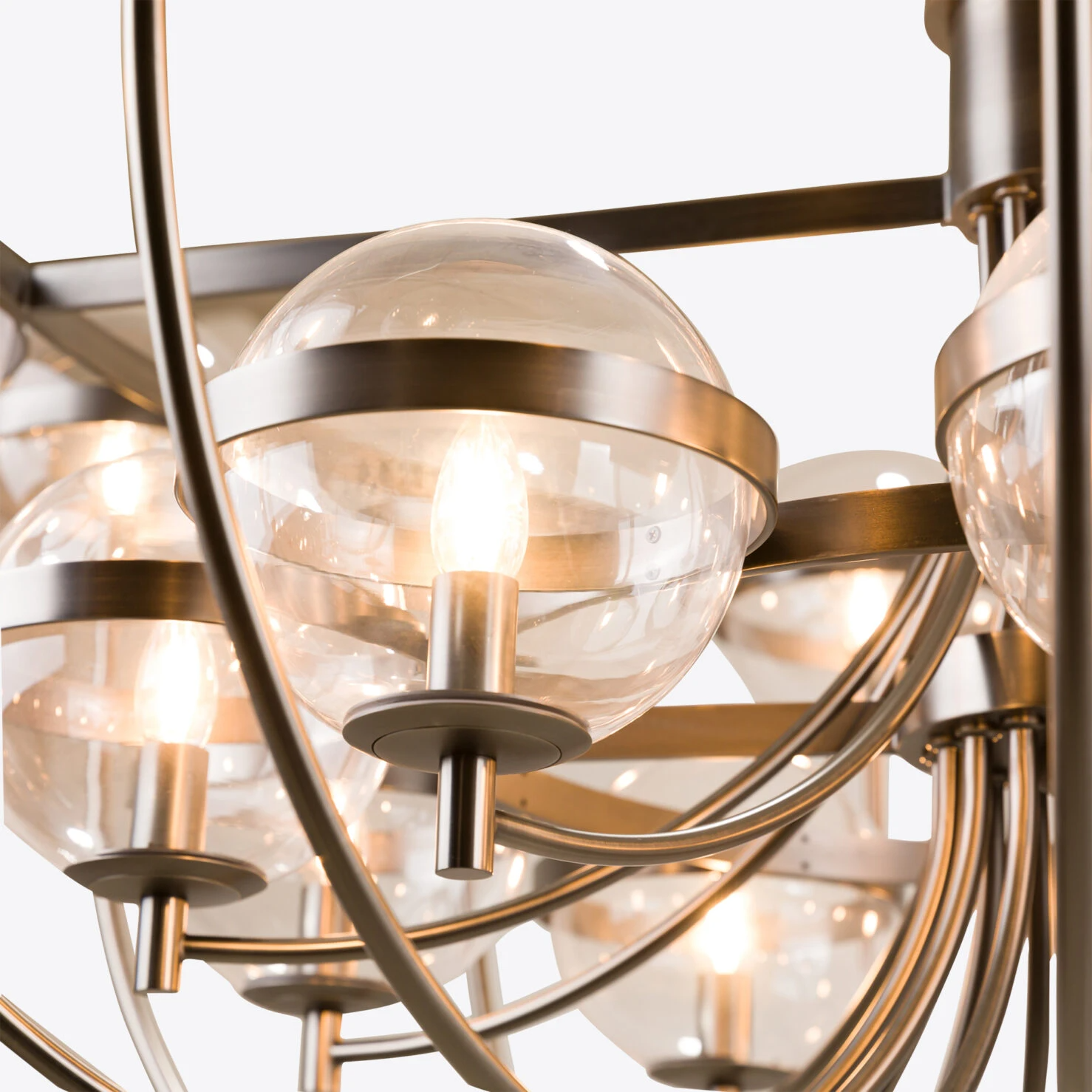 Pure White Lines - Cross Chandelier