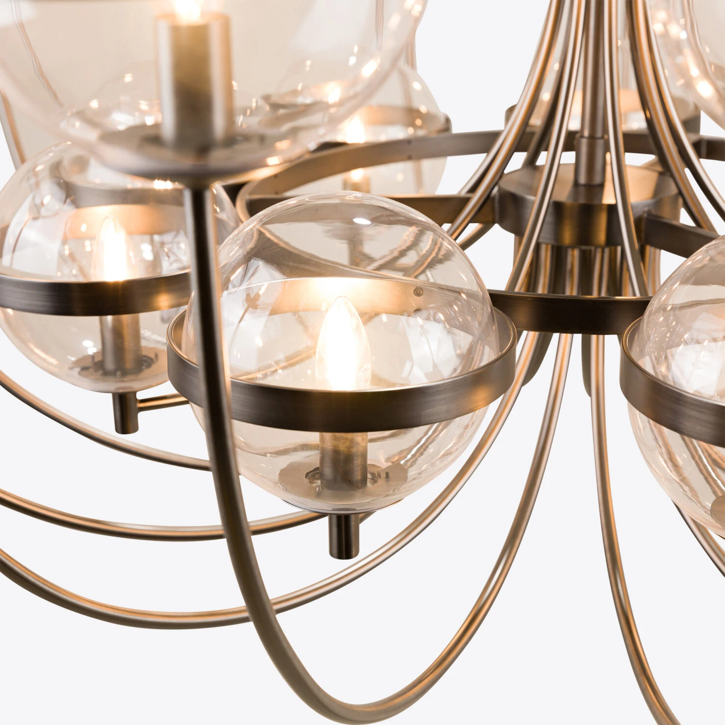 Pure White Lines - Cross Chandelier