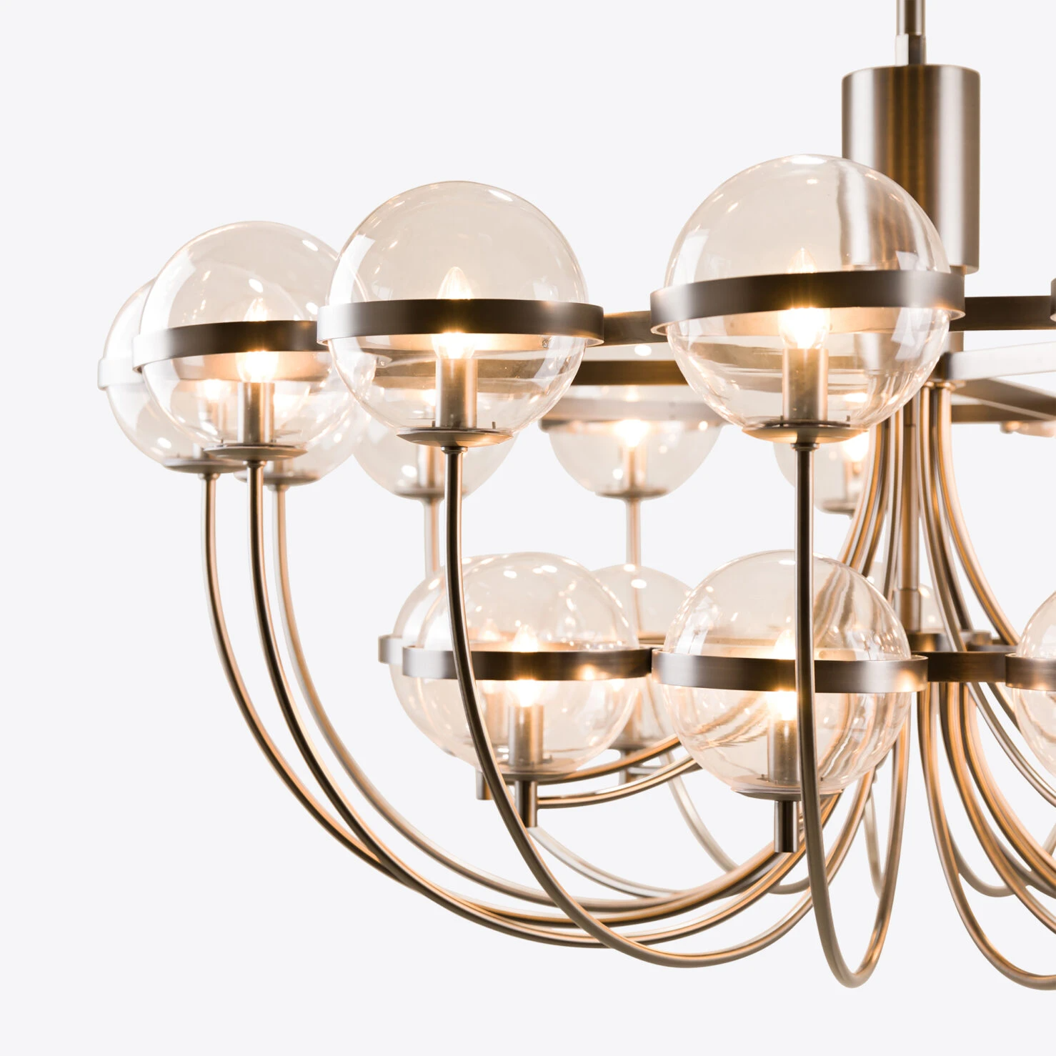 Pure White Lines - Cross Chandelier