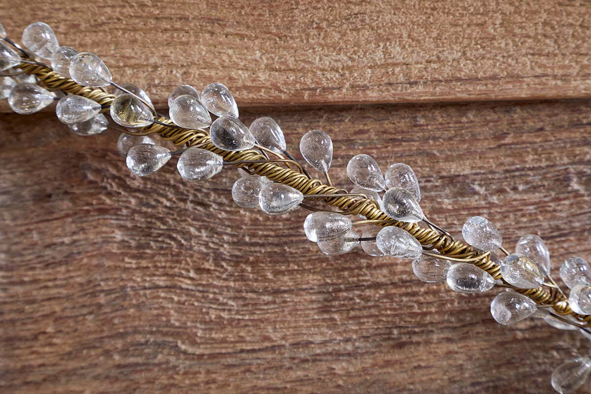 Nkuku - Danvi Glass Drop Garland - Brass & Clear