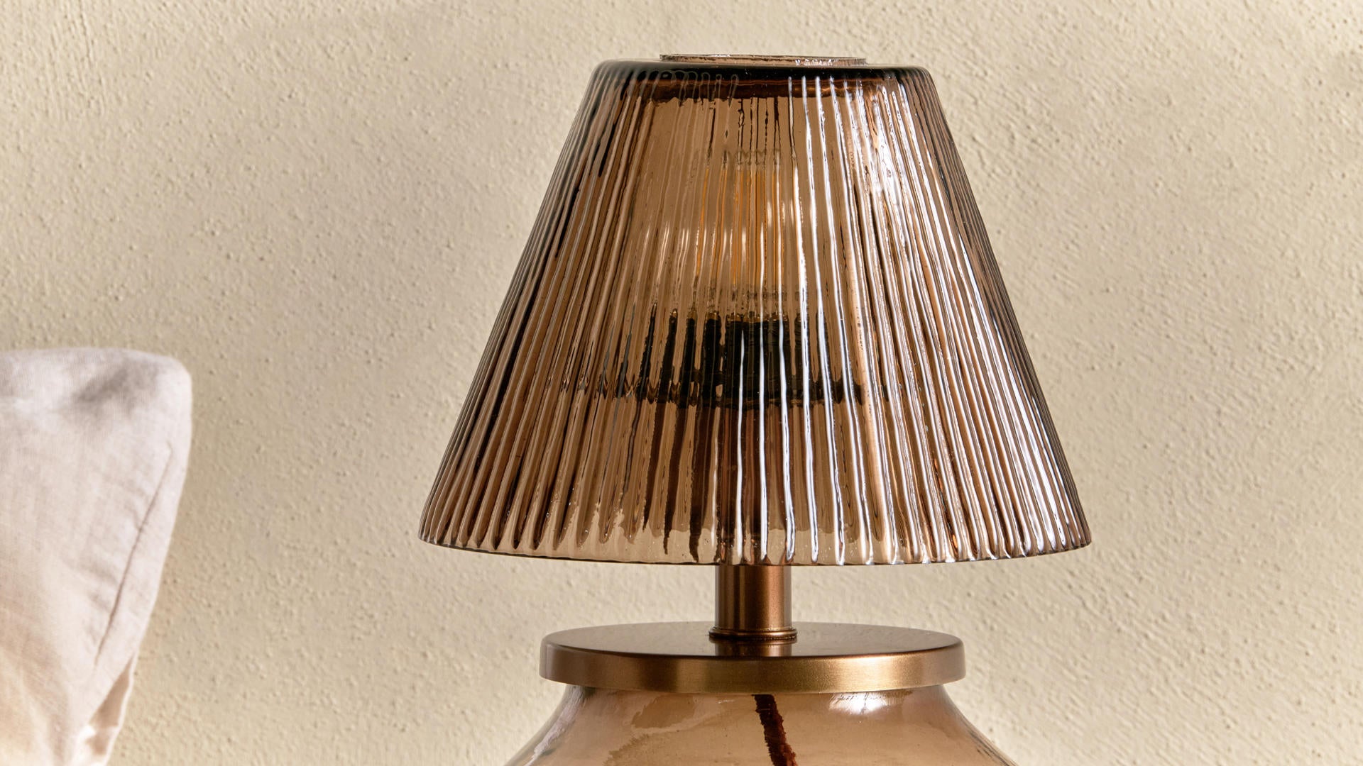 Nkuku Dimalai Recycled Glass Table Light - Brown Smoke