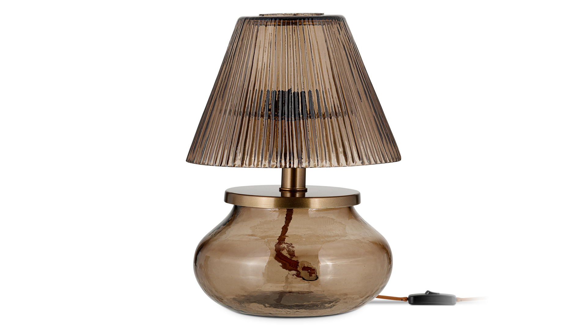 Nkuku Dimalai Recycled Glass Table Light - Brown Smoke
