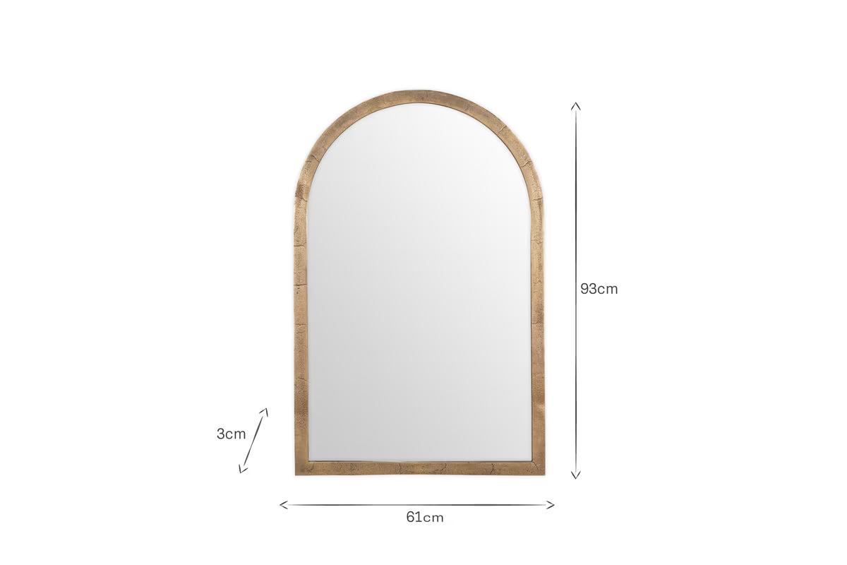 Nkuku - Murwara Wall Mirror - Antique Brass - Large