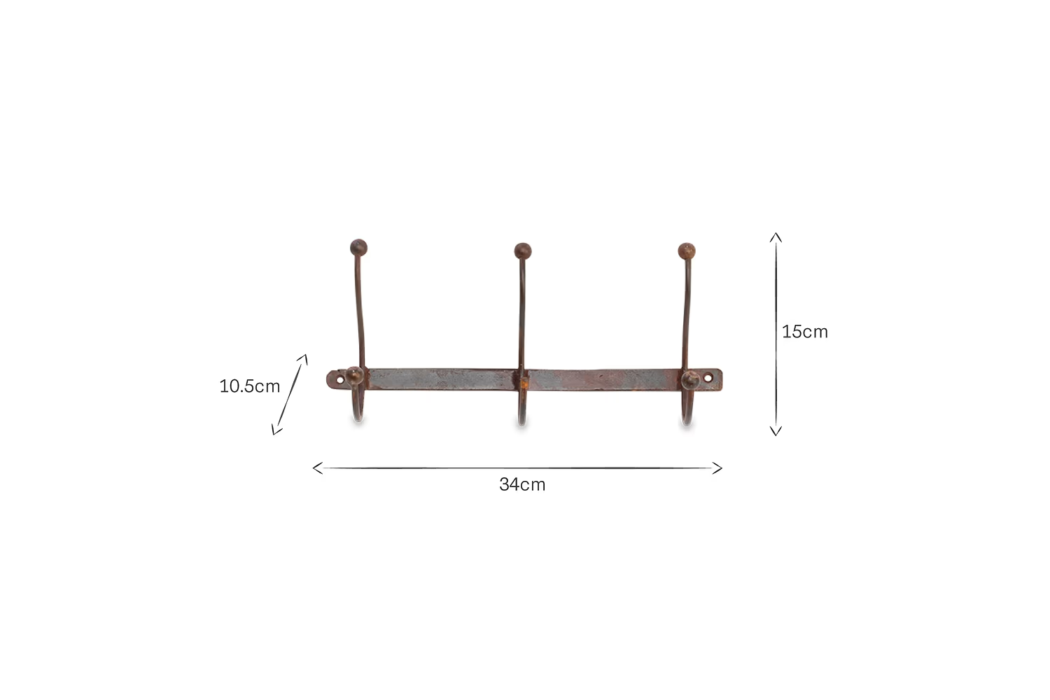 Nkuku - Rama Iron Hook - Row of 3