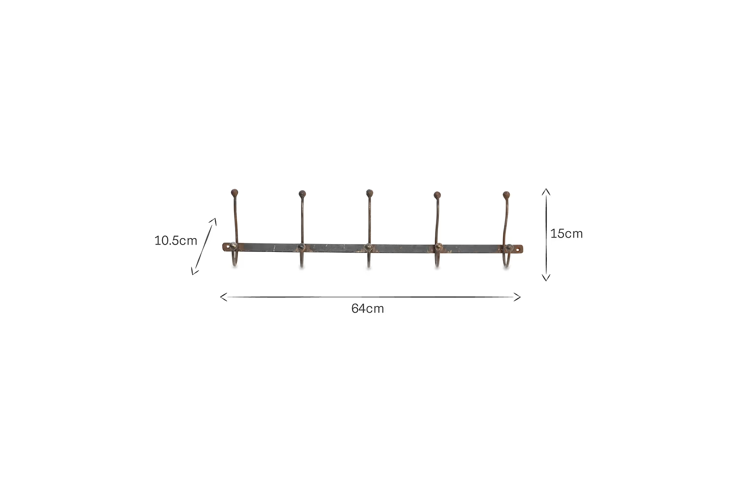 Nkuku - Rama Iron Hook - Row of 5