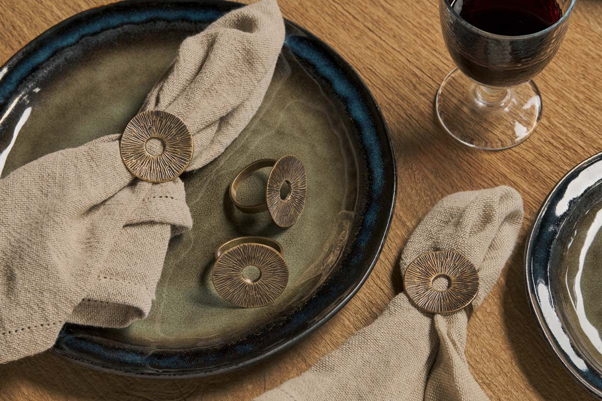 Nkuku - Dankuni Napkin Rings - Antique Brass (Set of 4)