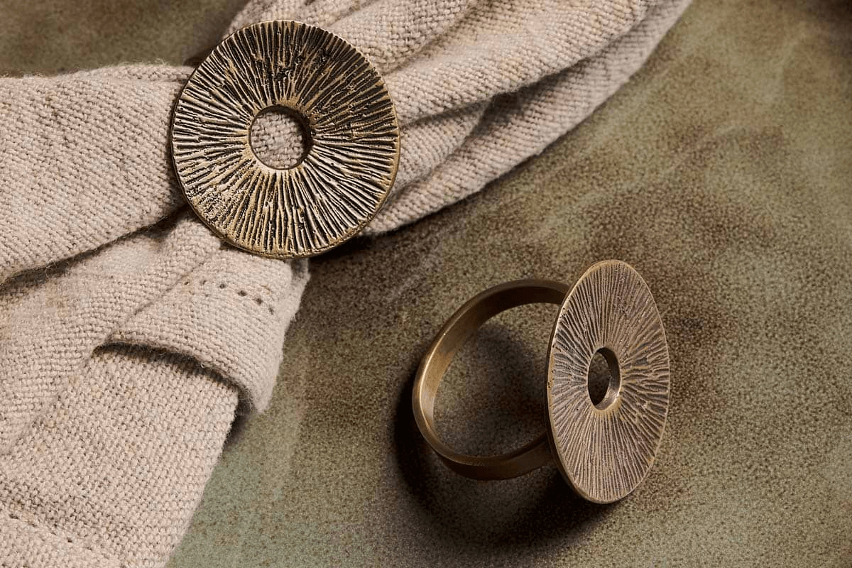 Nkuku - Dankuni Napkin Rings - Antique Brass (Set of 4)