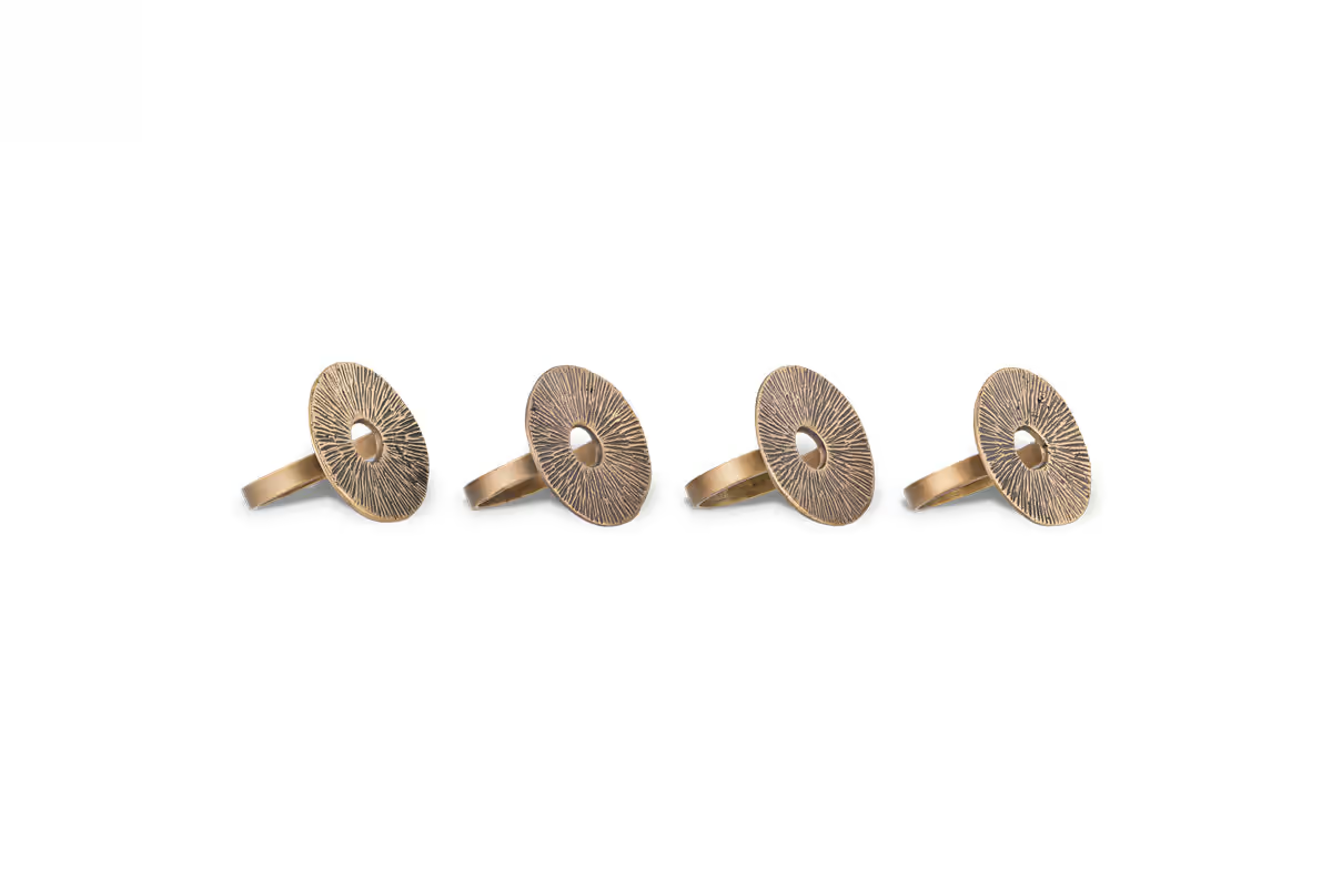 Nkuku - Dankuni Napkin Rings - Antique Brass (Set of 4)