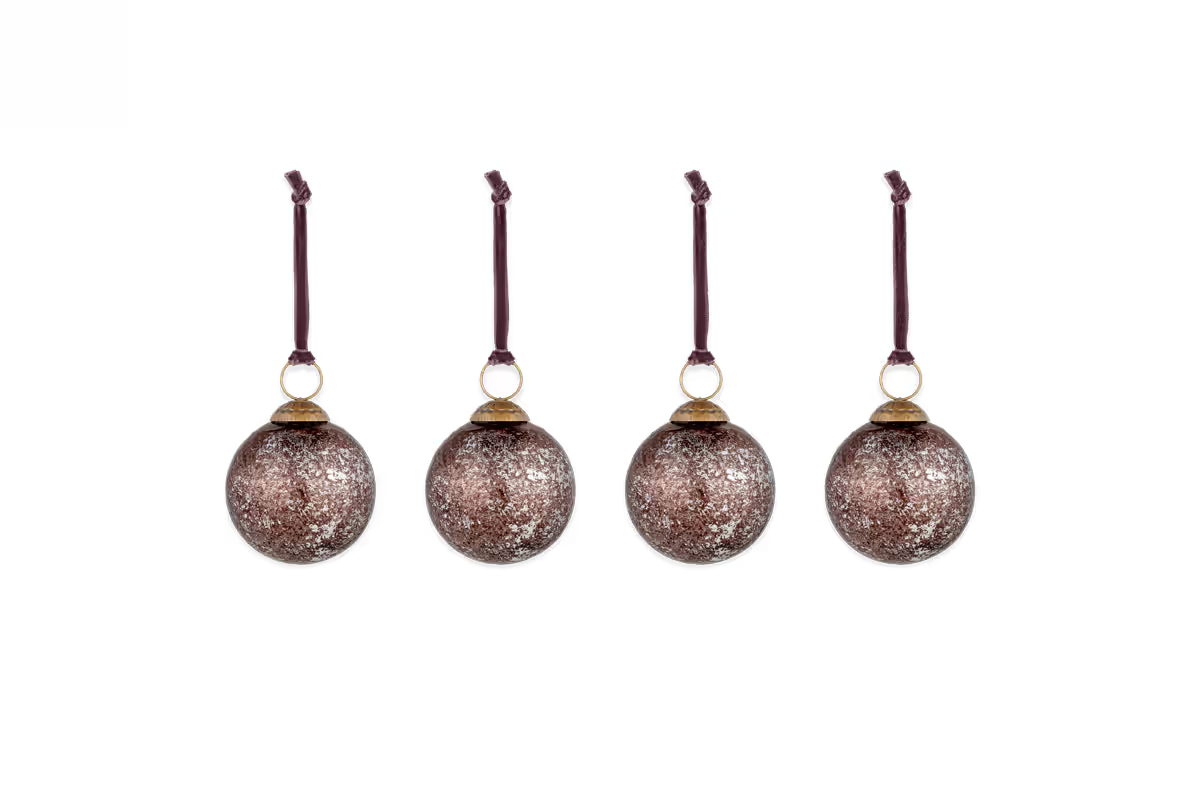 Nkuku - Darya Baubles - Antique Burgundy (Set of 4)