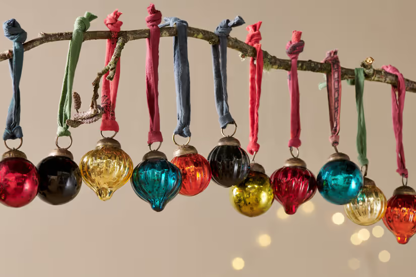 Nkuku - Dew Drop Baubles - Mixed Antique - (Set of 12)