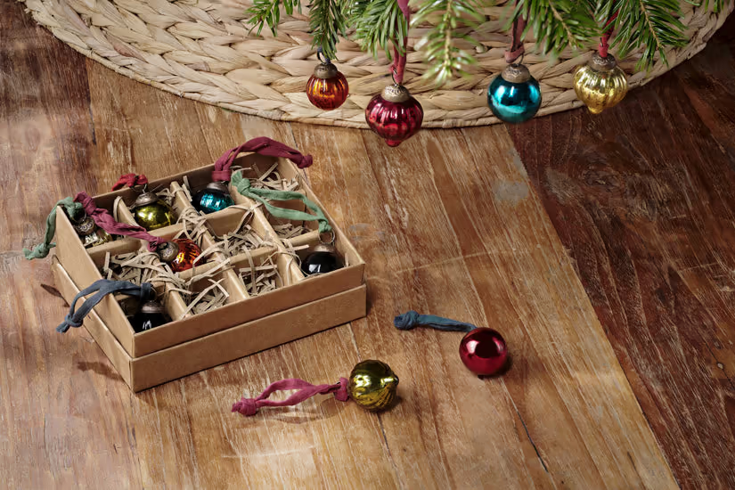 Nkuku - Dew Drop Baubles - Mixed Antique - (Set of 12)