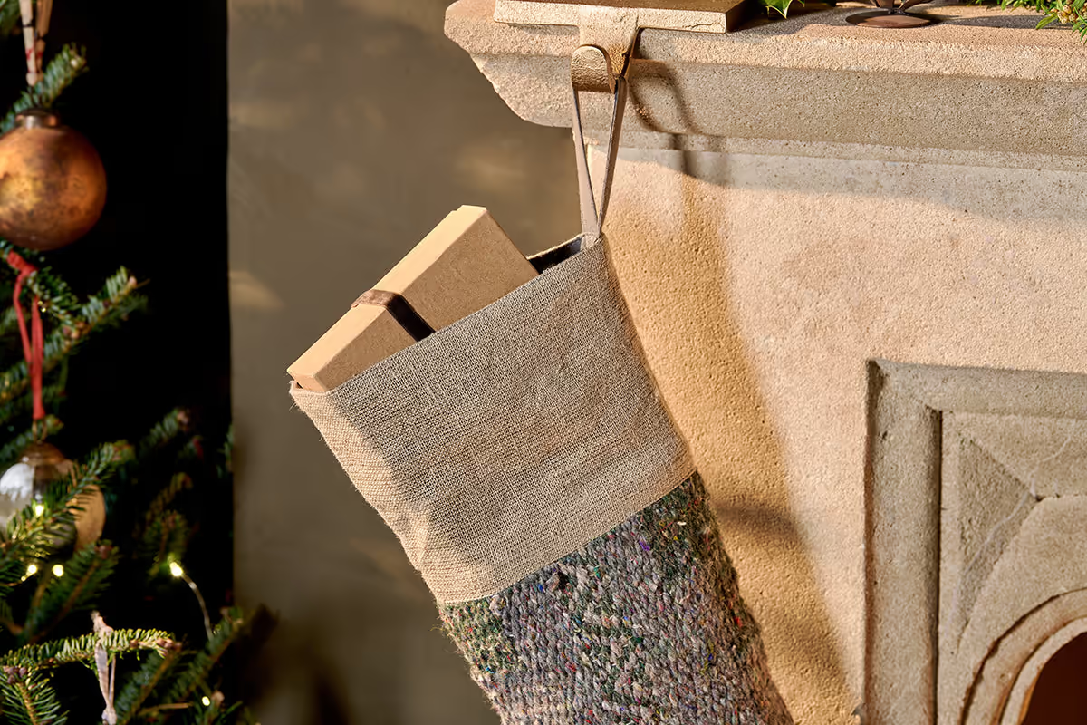 Nkuku - Dhanda Recycled Wool Stocking - Moss & Natural