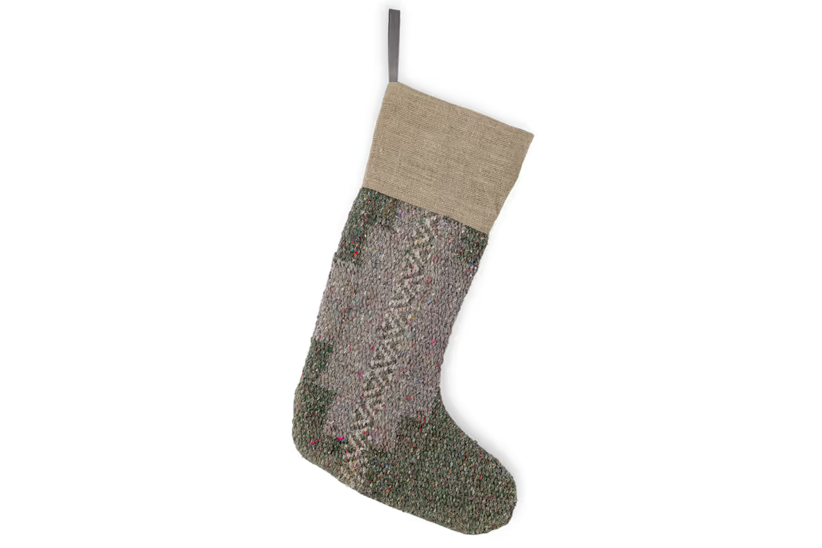 Nkuku - Dhanda Recycled Wool Stocking - Moss & Natural