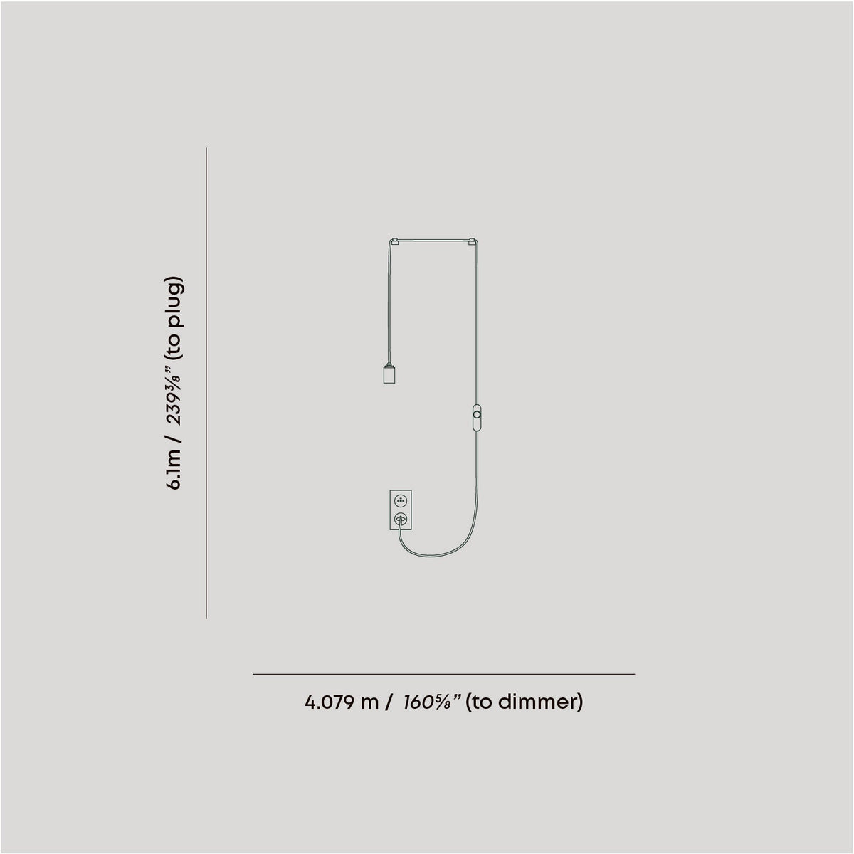 Tala Enno Plug-In Pendant in Graphite