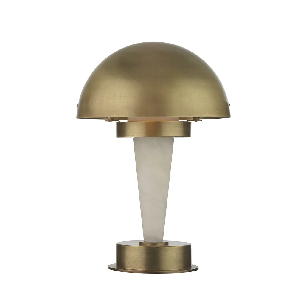 Northern Light - Ebury Rechargeable Table Lamp - Old English Brass Light Finish - 8" Brass Dome Shade