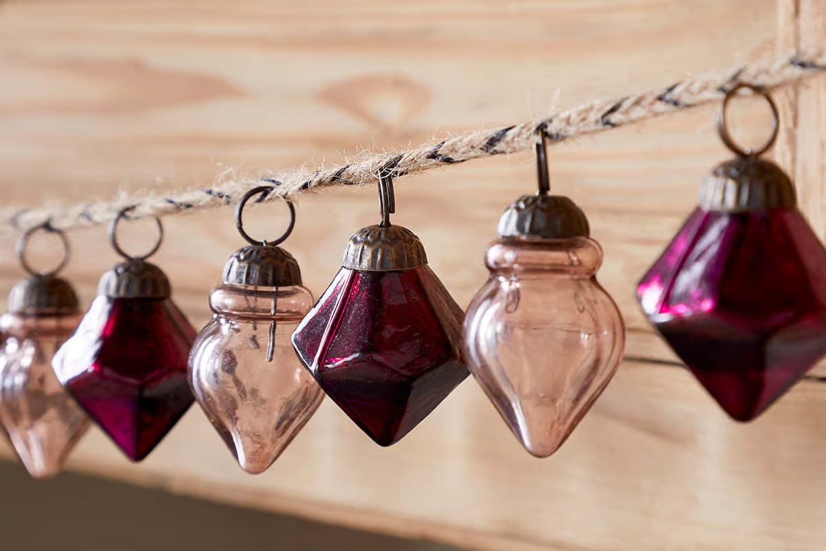 Nkuku - Ekiti Bauble Garland - Ruby & Copper