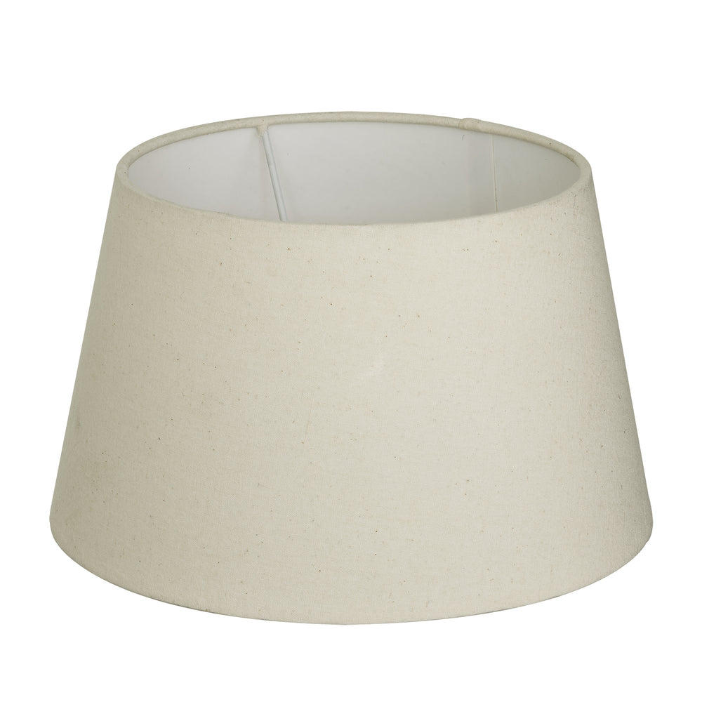 Industville - Ornate Ellipse Table Lamp - Brass Base - Empire Cotton Shade
