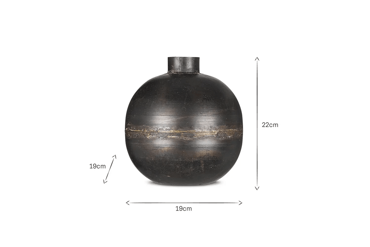 Nkuku - Endo Recycled Iron Vase - Black